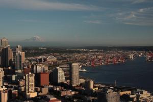 Rainier over Seattle
