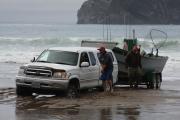 Truck and Trailer stuck on the beach
